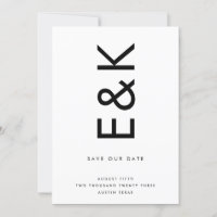 ULTRA MODERN BOLD NAMES MONOGRAM SAVE THE DATE