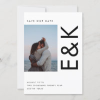 ULTRA MODERN BOLD NAMES MULTI PHOTO SAVE THE DATE