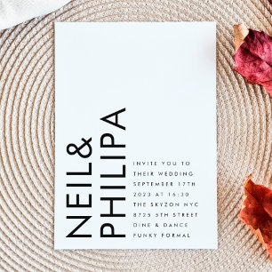 Ultra Modern Budget Bold NAMES Simple Wedding