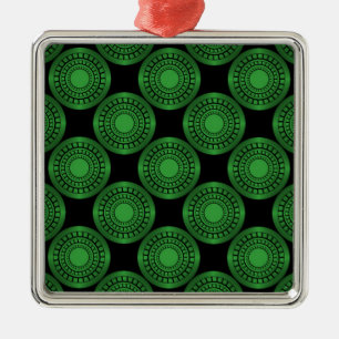 Ultra Modern Circles Premium Ornament, Green Metal Tree Decoration