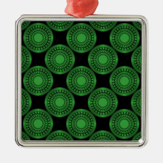 Ultra Modern Circles Premium Ornament, Green Metal Tree Decoration