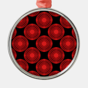 Ultra Modern Circles Premium Ornament, Red Metal Tree Decoration