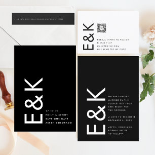Ultra Modern Editable Premium Non-Photo Monogram Save The Date