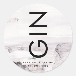Ultra Modern Gender Neutral Wedding Classic Round Sticker