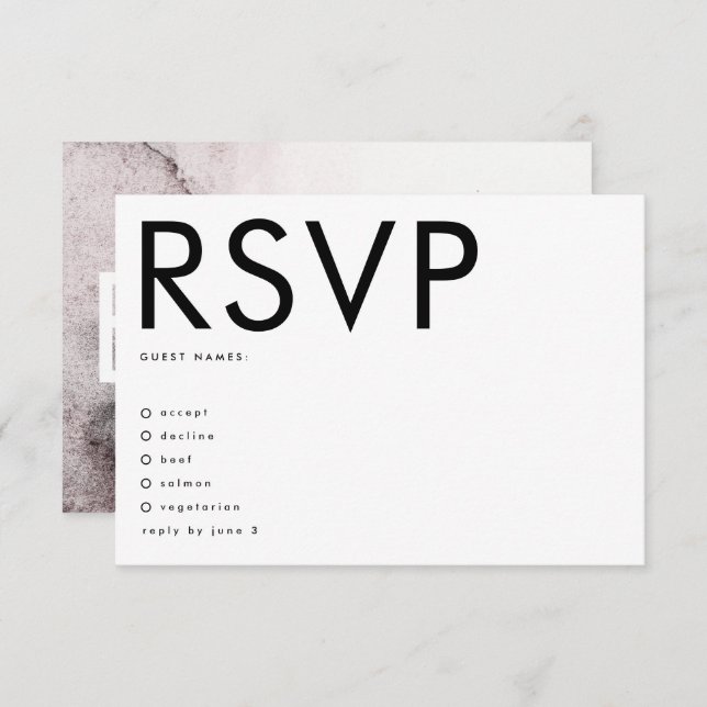 Ultra Modern Gender Neutral Wedding RSVP Card (Front/Back)