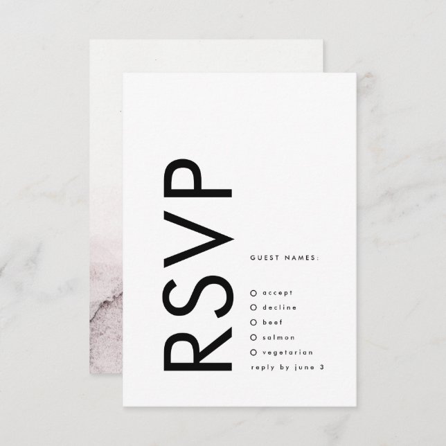 Ultra Modern Gender Neutral Wedding RSVP Card (Front/Back)