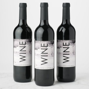 Ultra Modern Gender Neutral Wedding Wine Label