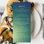 Ultra Modern Gradient Green Blue Ombre Wedding Menu<br><div class="desc">slim menu to match the collection
*if you would like more paper options this design can be transferred to a slim program
*or for more help contact me</div>