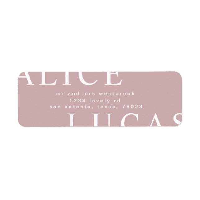 ultra modern large monogram return address label (Front)