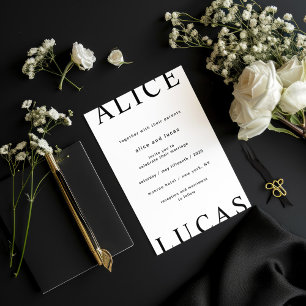 Ultra Modern Layout Elegant Script Wedding Invitation