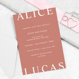 Ultra Modern Layout Elegant Script Wedding Invitation