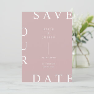 Ultra Modern Layout Pink And White Save the Date Invitation
