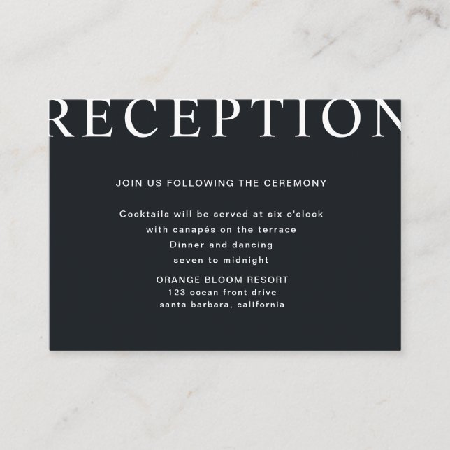 ultra modern layout Reception Enclosure Card (Front)