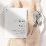 Ultra-Modern Minimalist Black and White Wedding Invitation<br><div class="desc">Celebrate your wedding with our ultra-modern luxe DELILAH wedding collection,  featuring fully customisable and stunning serif typography,  and an elegant ash textured background.</div>
