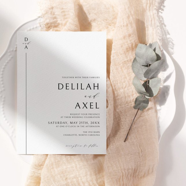 Ultra-Modern Minimalist Black and White Wedding Invitation (Creator Uploaded)