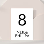 Ultra Modern Minimalist BOLD NAMES wedding Table Number<br><div class="desc">Ultra Modern Minimalist BOLD NAMES wedding Table Number</div>