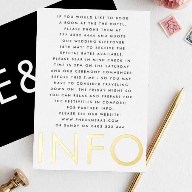 Ultra Modern Monogram 2 x Info Details GOLD (**NB READ PRODUCT DESCRIPTION - DIY FOIL DETAILS)