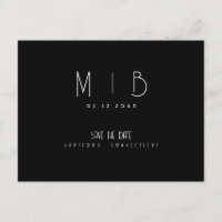 Ultra Modern Monogram B/W Save the Date