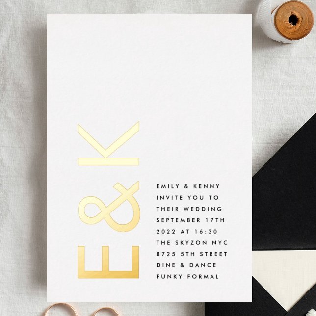 Ultra Modern Monogram Fun Wedding REAL GOLD (Creator Uploaded)