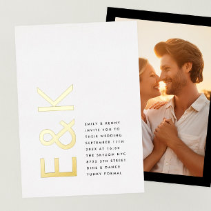 Ultra Modern Monogram Simple Wedding GOLD Photo