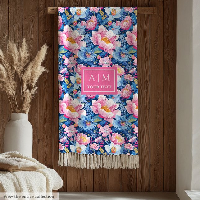 Ultra Modern Pale Pink Monogram Blanket for Her (Ultra Modern Pale Pink Monogram Blanket for Her)