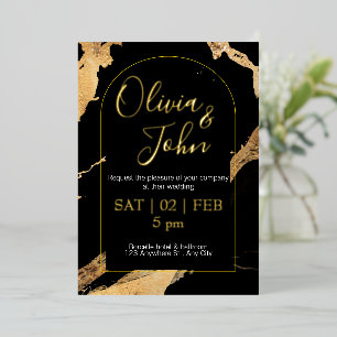 Ultra modern QR code wedding gold