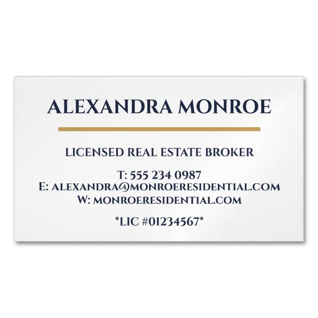 Ultra-Modern Real Estate Business Card Magnet (Front)