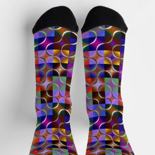 Ultra Modern Squares with Accent Line Socks