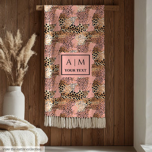 Ultra modern watercolor leopard skin fleece custom blanket