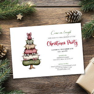 Ultra modern whimsical Christmas tree party  Invitation