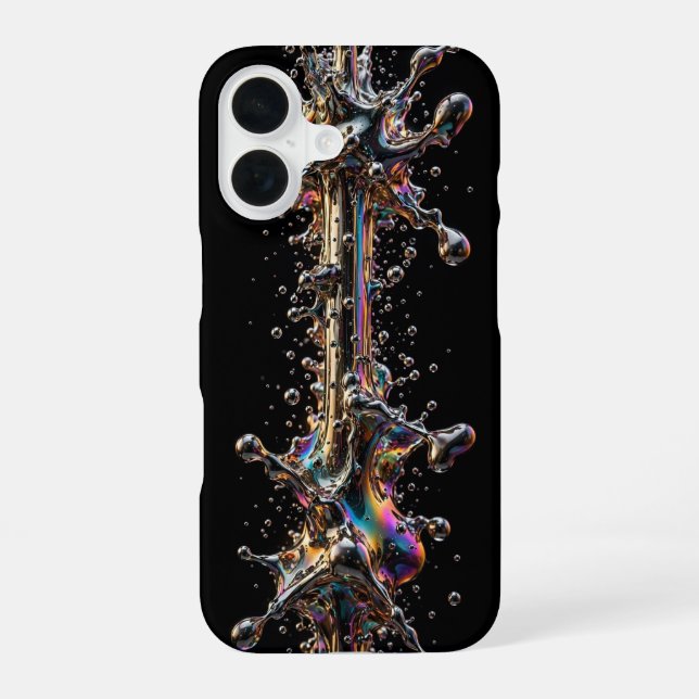 Ultra Narrow Liquid Chrome Explosion  iPhone 16 Case (Back)