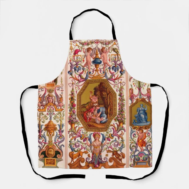 ultra opulent 17th century Baroque print Apron (Front)