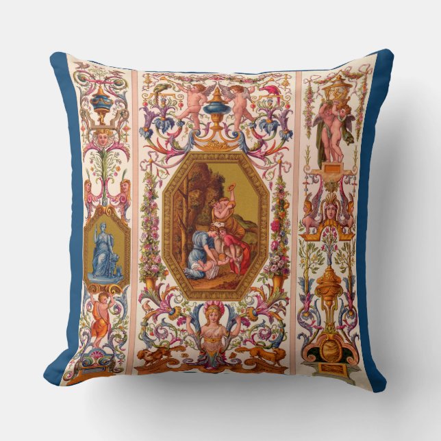 ultra opulent 17th century Baroque print Cushion (Front)
