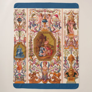 ultra opulent 17th century Baroque print Sherpa Blanket
