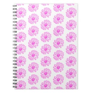 Ultra Pink Daisy Flower Print, Hippie Floral Notebook