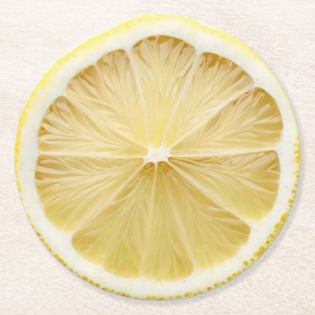 Ultra Realism Lemon Slice Beverage Coaster (Front)