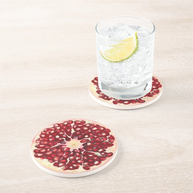 Ultra Realism Pomegranate Stone Beverage Coaster (Side)