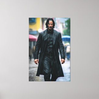 Ultra Realistic illustration of Keanu Reeves Canvas Print