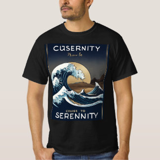 Ultra-Realistic Wave Logo for "Cruise to Serenity T-Shirt