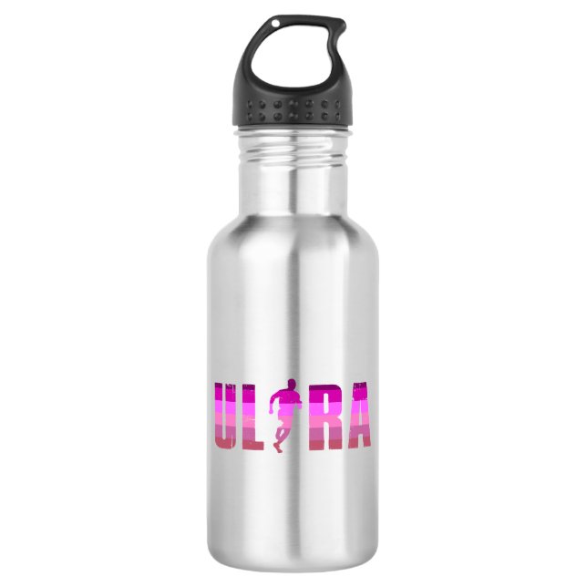 Ultra Running Pink Purple Rainbow 532 Ml Water Bottle (Front)