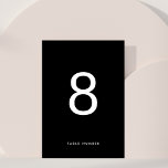 Ultra SIMPLE Modern Minimalist BLACK WHITE wedding Table Number<br><div class="desc">This modern design is minimalist, yet playful, with perfect placement of black and white text, resulting in a tidy and clean look. This design is customisable to other colours and is part of a unique suite and collection by Phrosne Design. This would be great for those planning a modern black...</div>