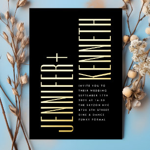 Ultra Simple Modern Minimalist Bold Gold Wedding