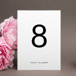 Ultra SIMPLE Modern Minimalist WHITE BLACK wedding Table Number<br><div class="desc">This modern design is minimalist, yet playful, with perfect placement of black and white text, resulting in a tidy and clean look. This design is customisable to other colours and is part of a unique suite and collection by Phrosne Design. This would be great for those planning a modern black...</div>