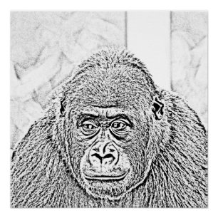 ultra sketch gorilla poster