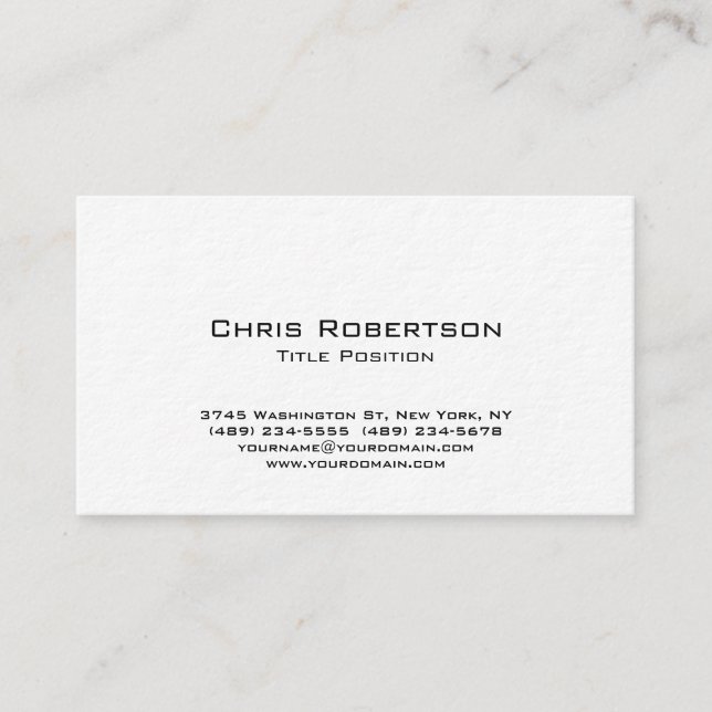 Ultra-Thick Black White Charming Business Card (Front)