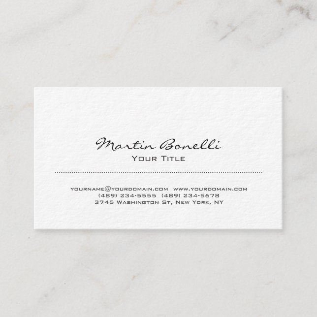 Ultra-Thick Black & White Trendy Business Card (Front)