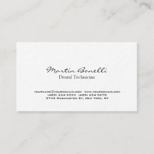 Ultra-Thick White Dental Technician Business Card