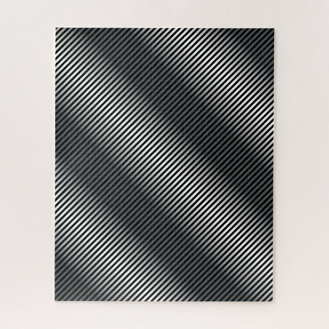 Ultra Thin Black & White Gradation Lines Jigsaw Puzzle (Vertical)