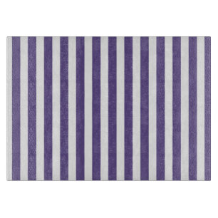 Ultra violet and white candy stripes cutting board