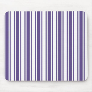 Ultra violet and white candy stripes mouse pad